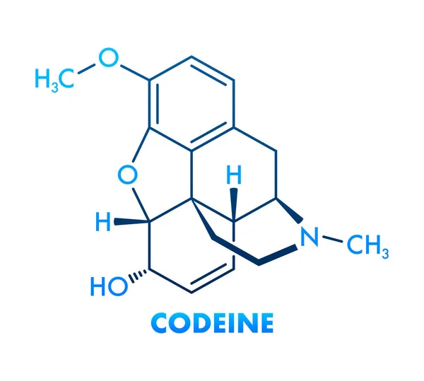 Χημικός Τύπος Κωδεΐνης Χημική Μοριακή Δομή Κωδεΐνης — Διανυσματικό Αρχείο