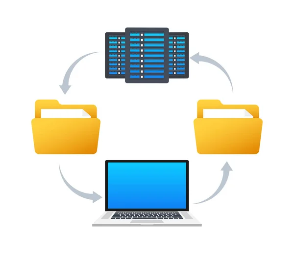 Informazioni Sul Data Center Stile Cartone Animato Vettore Isometrico Sistema — Vettoriale Stock