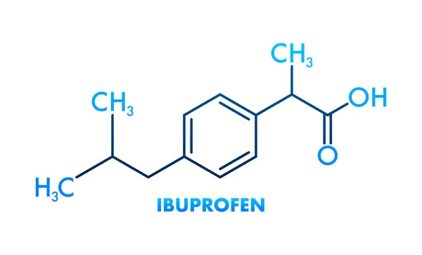 Fórmula Ibuprofeno Concepto Medicina Farmacia Ilustración Vectorial — Vector de stock