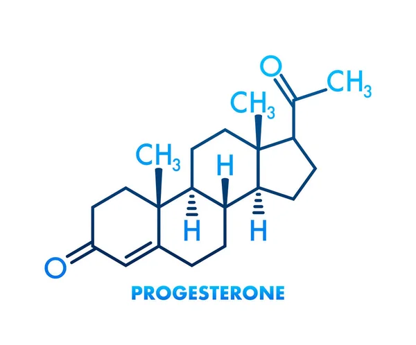 Progesterone Molecola Ormone Sessuale Femminile Illustrazione Vettoriale — Vettoriale Stock