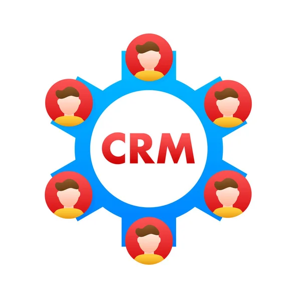 Crm Чудовий Дизайн Будь Яких Цілей Плоский Векторний Ілюстративний Символ — стоковий вектор