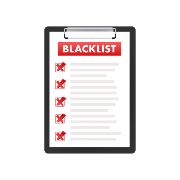 Lista Negra Sobre Fondo Negro Ilustración Isométrica Icono Del Negocio — Vector de stock