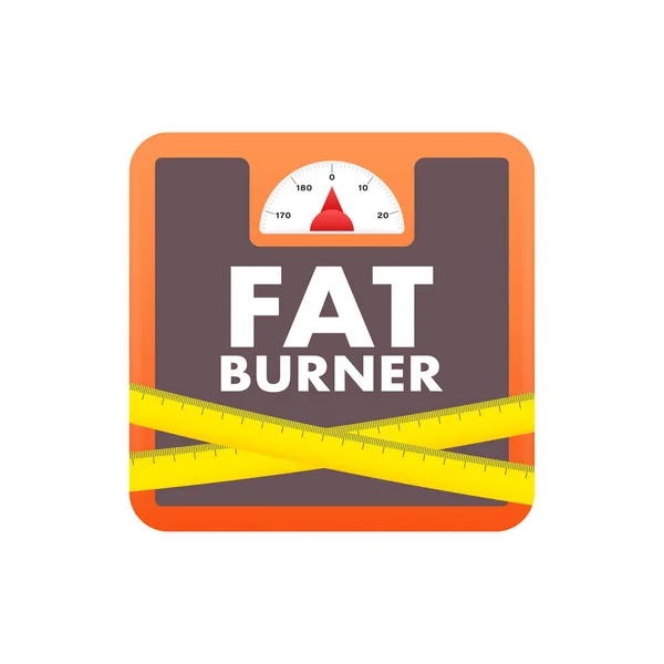 Fat Burner Isoliert Auf Weißem Hintergrund Flache Vektorsymbole — Stockvektor