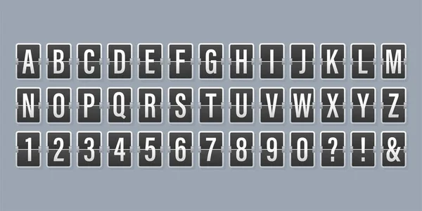 Retro Alphabet Airport Mechanical Scoreboard Isolated Icon White Background — Stock Vector