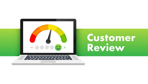 Customer Review Usability Evaluation Feedback Rating System Isometric Concept Vektorillustration — Stock vektor