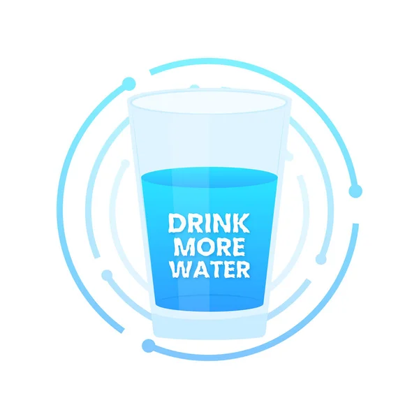 Bebe Mais Água Copo Água Estilo Vida Saudável Ilustração Estoque —  Vetores de Stock