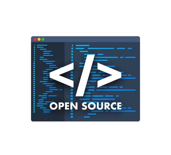 Software Development Digital Technology Concept Open Source — Stock Vector
