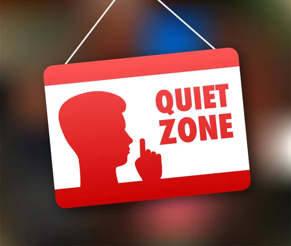 Zone Calme Pas Bruit Restez Silencieux Illustration Vectorielle — Image vectorielle