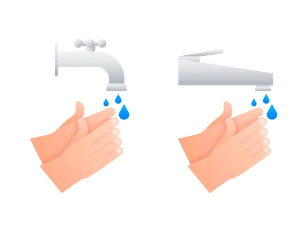 Lavarsi Mani Con Sapone Assistenza Sanitaria Prevenzione Del Coronavirus Igiene — Vettoriale Stock