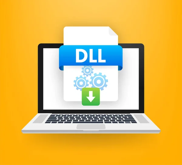 Plochý Design Lidmi Dll Dynamic Link Library Akronym — Stockový vektor