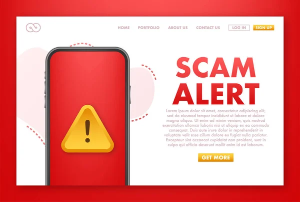 Scam 공격과 피싱사기 네트워크와 인터넷보안 일러스트 — 스톡 벡터