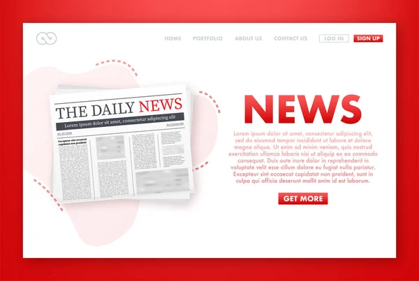Βέκτορ Κοροϊδεύει Μια Κενή Καθημερινή Εφημερίδα Πλήρως Επεξεργάσιμη Ολόκληρη Εφημερίδα — Διανυσματικό Αρχείο