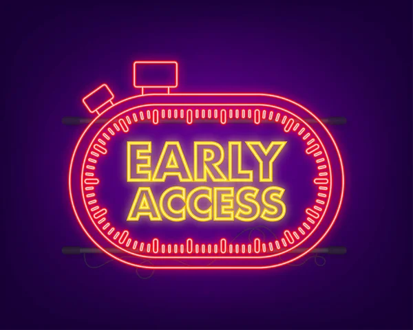 Kırmızı erken erişimi olan klasik bir ikon. Neon simgesi. Vektör simgesi izole edilmiş şablon.