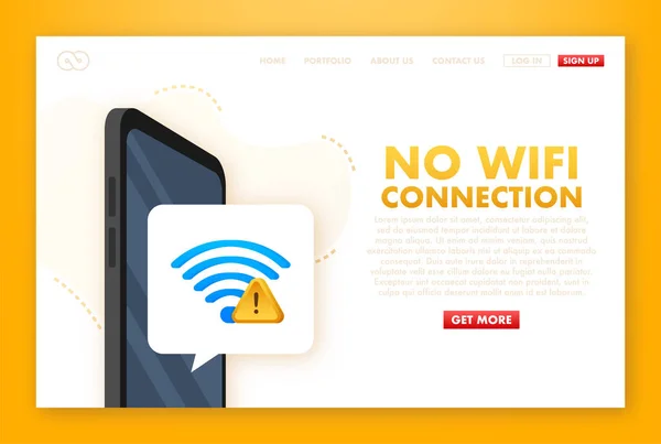 Aucune Connexion Internet Trouvée Sur Smartphone Connexion Sans Fil Perdue — Image vectorielle