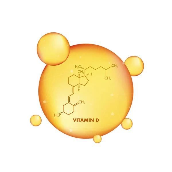 Grüne Vitamin Formel Auf Goldenem Hintergrund Vektor Illustration — Stockvektor
