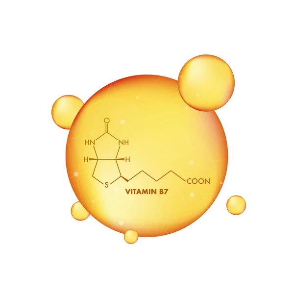 Fórmula Vitamina Molécula Biotina Vitamina Fórmula Esquelética — Vetor de Stock