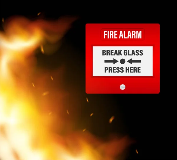 Σύστημα Συναγερμού Πυρκαγιάς Πυροσβεστικό Εικονογράφηση Διανύσματος — Διανυσματικό Αρχείο