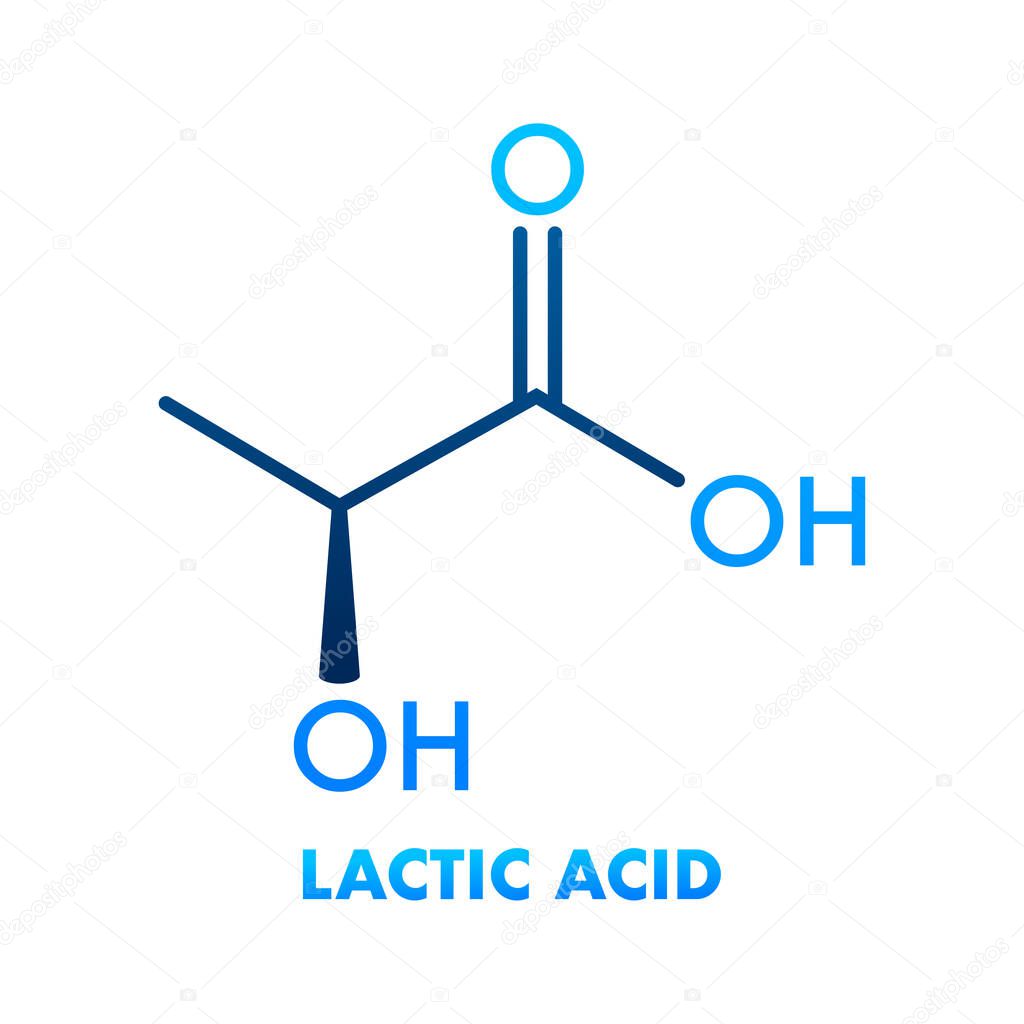 Probiotics bacteria vector design. Icon with lactic acid formula