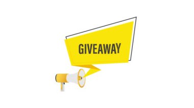 Sancak tasarımı için hediye megafonla modern düz bir şablon. Sosyal medya ikon konsepti gibi. Hareket grafikleri .