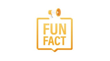 Eğlenceli bir gerçeği olan megafon etiketi. Megafon bayrağı. Web tasarımı. Hareket grafikleri