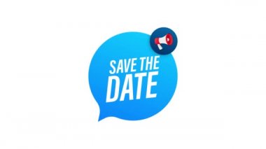 Tarihi kaydet. Rozet, megafonda işaret var. Düz Hareket grafikleri .