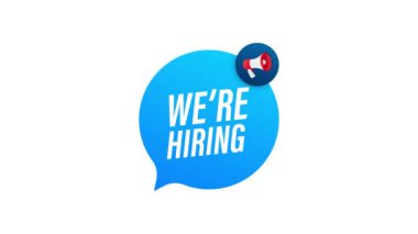 İşçi aradığımız megafon etiketi. Megafon bayrağı.