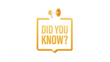 Megafon etiketli, biliyor muydun? Megafon bayrağı. Web tasarımı. Hareket grafikleri