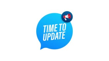 El Tutma Megafonu ve güncelleme zamanı. Megafon bayrağı. Web tasarımı.