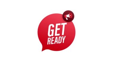 Megafonla hazırlan. Megafon bayrağı. Web tasarımı. Hareket grafikleri .