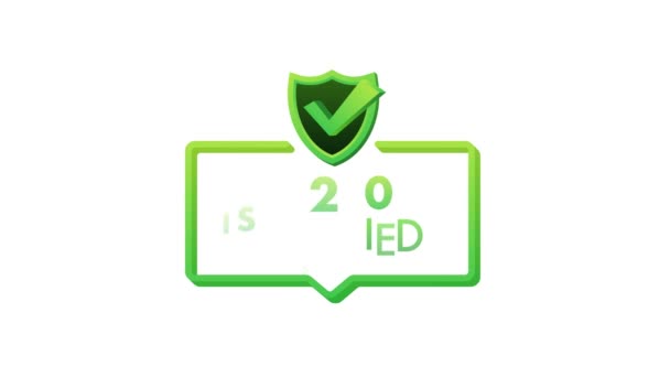Iso 26000 Certified Badge Icon Certification Stamp Flat Design Motion — Stock Video