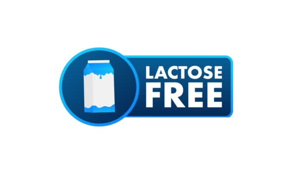 Ícone Livre Lactose Gráficos Movimento Não Contêm Rótulo Lactose Para — Vídeo de Stock