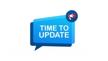 El Tutma Megafonu ve güncelleme zamanı. Megafon bayrağı. Web tasarımı.