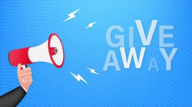 Sancak tasarımı için hediye megafonla modern düz bir şablon. Sosyal medya ikon konsepti gibi. Hareket grafikleri .