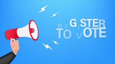 Oy vermek için Register ile megafon. Hareket grafikleri .