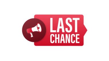 Megafon bayrağı, iş konsepti ve son bir şans. Hareket grafikleri .