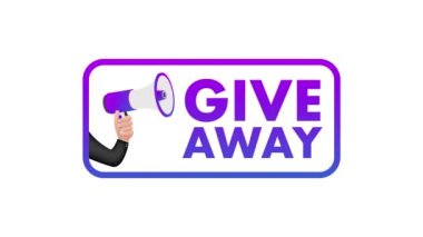 Sancak tasarımı için hediye megafonla modern düz bir şablon. Sosyal medya ikon konsepti gibi. Hareket grafikleri .