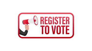 Oy vermek için Register ile megafon. Hareket grafikleri .