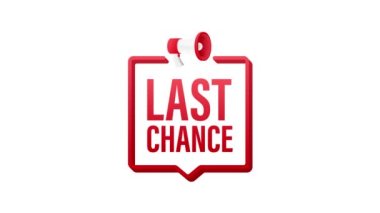 Megafon bayrağı, iş konsepti ve son bir şans. Hareket grafikleri