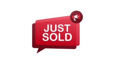 Megafon etiketi az önce beyaz arka planda satıldı. Hareket grafikleri .