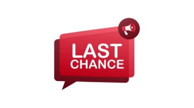 Megafon bayrağı, iş konsepti ve son bir şans. Hareket grafikleri .