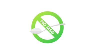 Msg ücretsiz. Glutamate eklenmemiş gıda paketi simgesi. Monosodyum glutamat. Hareket grafikleri