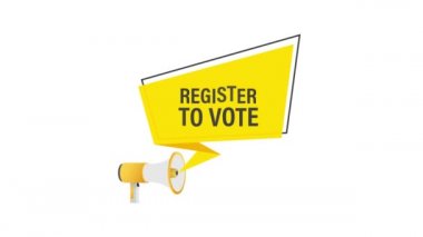 Oy vermek için Register ile megafon. Hareket grafikleri .