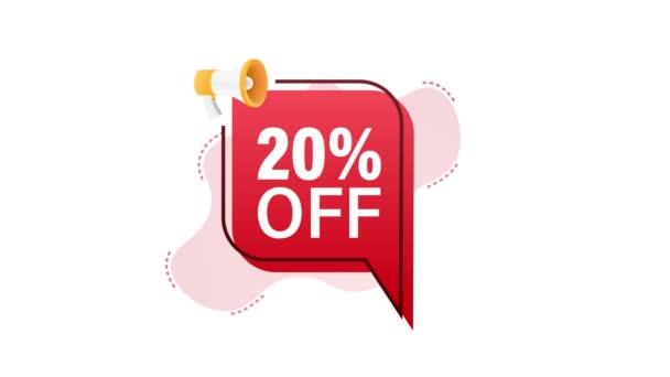 Percent Sale Discount Banner Megaphone Discount Offer Price Tag Percent — Stock Video
