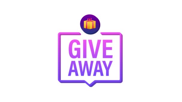 Gift Box Icon Design Template Giveaway Typography Design Post Box — Stock Video
