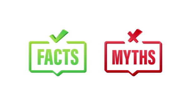Mitos Factos Fatos Ótimo Design Para Qualquer Finalidade Gráficos Movimento — Vídeo de Stock