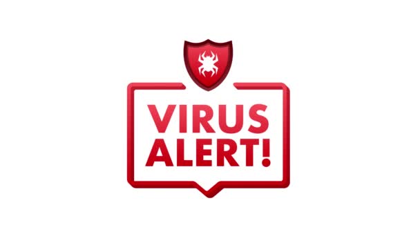 Gevarensymbool Motion Graphics Virusbescherming Computervirus Alarm Veiligheid Internet Technologie Gegevens — Stockvideo