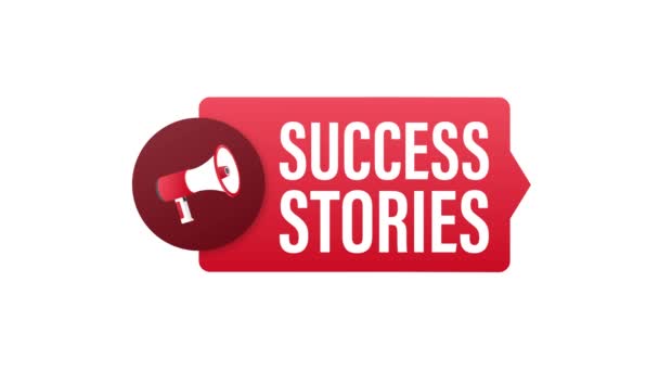 Μεγάφωνο Ιστορίες Επιτυχίας Σημάδι Μεγαφώνου — Αρχείο Βίντεο