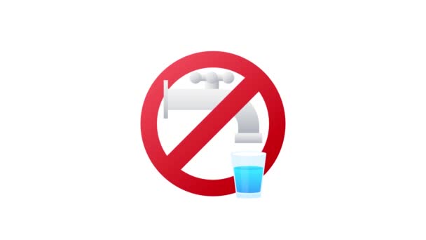 Питна Вода Знак Заборони Графіка Руху — стокове відео