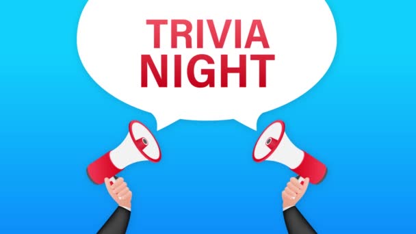 Megaphone Label Trivia Night Σημάδι Μεγαφώνου — Αρχείο Βίντεο