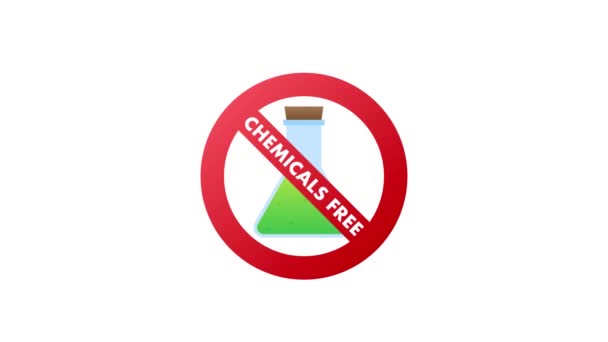 Πράσινο Εικονίδιο Κίνησης Γραφικών Χημικές Ουσίες Ελεύθερες Λευκό Φόντο — Αρχείο Βίντεο